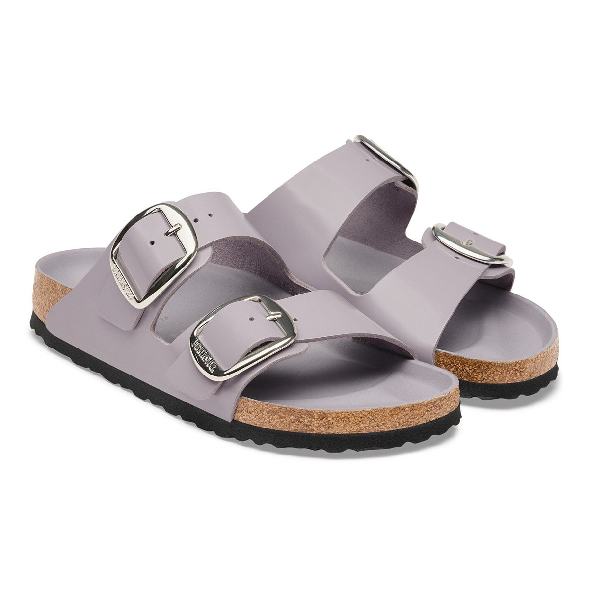 Arizona Big Buckle Natural Leather Patent in Color High-Shine Lavender Sky | Birkenstock