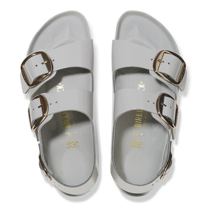 Milano Big Buckle Natural Leather Patent in Color High Shine Stone Coin | Birkenstock