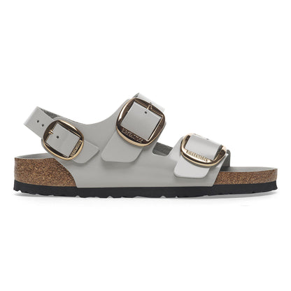Milano Big Buckle Natural Leather Patent in Color High Shine Stone Coin | Birkenstock