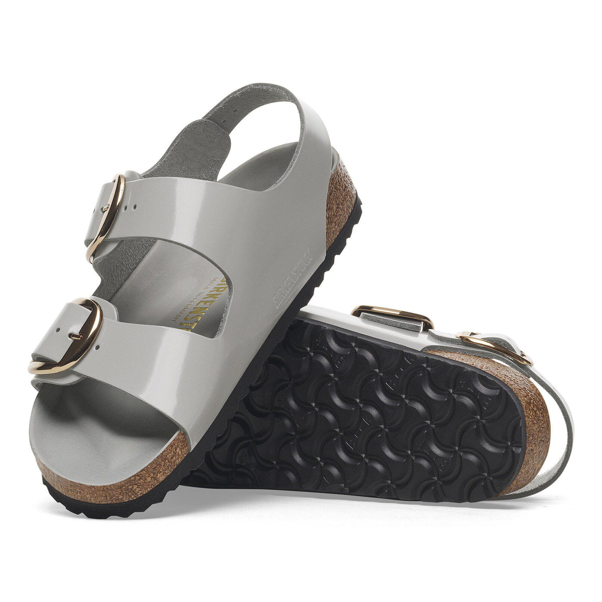 Milano Big Buckle Natural Leather Patent in Color High Shine Stone Coin | Birkenstock