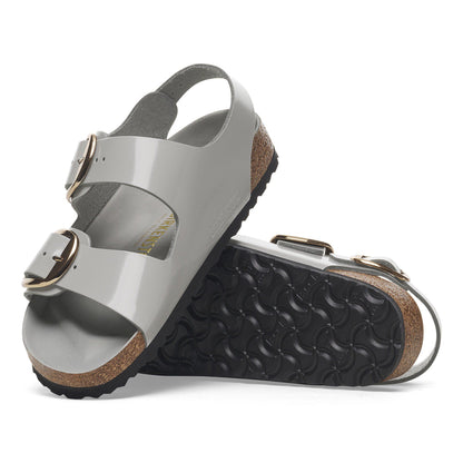 Milano Big Buckle Natural Leather Patent in Color High Shine Stone Coin | Birkenstock