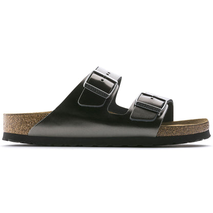 Arizona Soft Footbed Leather in Color Metallic Anthracite | Birkenstock