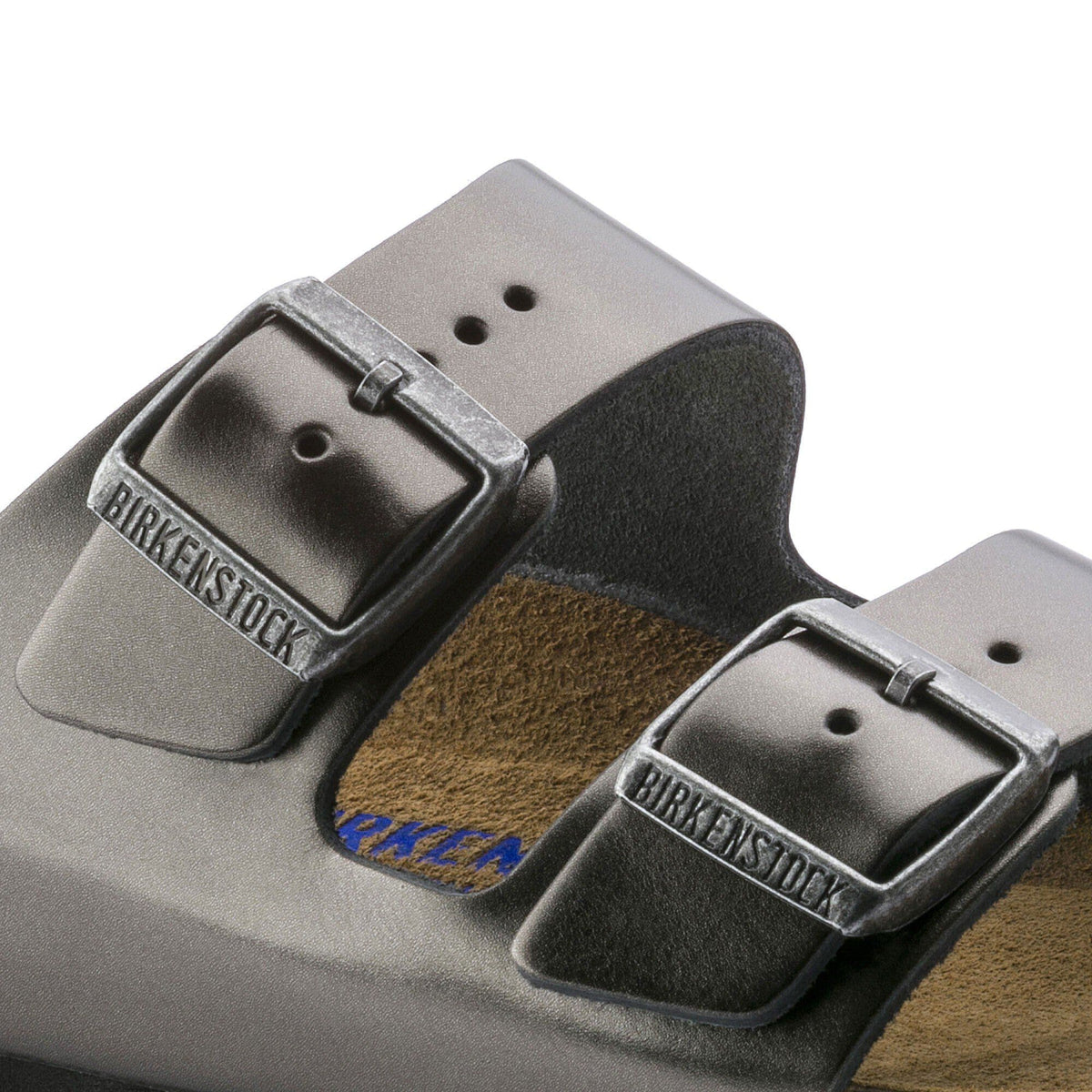 Arizona Soft Footbed Leather in Color Metallic Anthracite | Birkenstock
