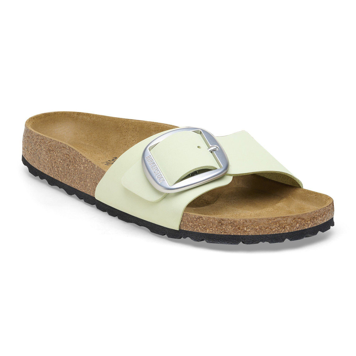 Madrid Big Buckle Nubuck Leather in Color Faded Lime | Birkenstock
