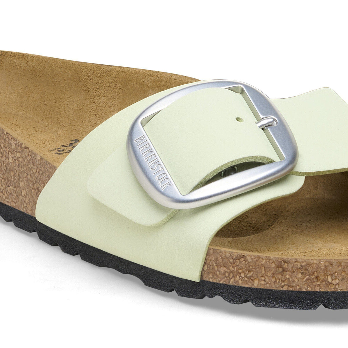 Madrid Big Buckle Nubuck Leather in Color Faded Lime | Birkenstock