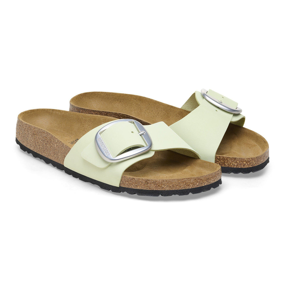 Madrid Big Buckle Nubuck Leather in Color Faded Lime | Birkenstock