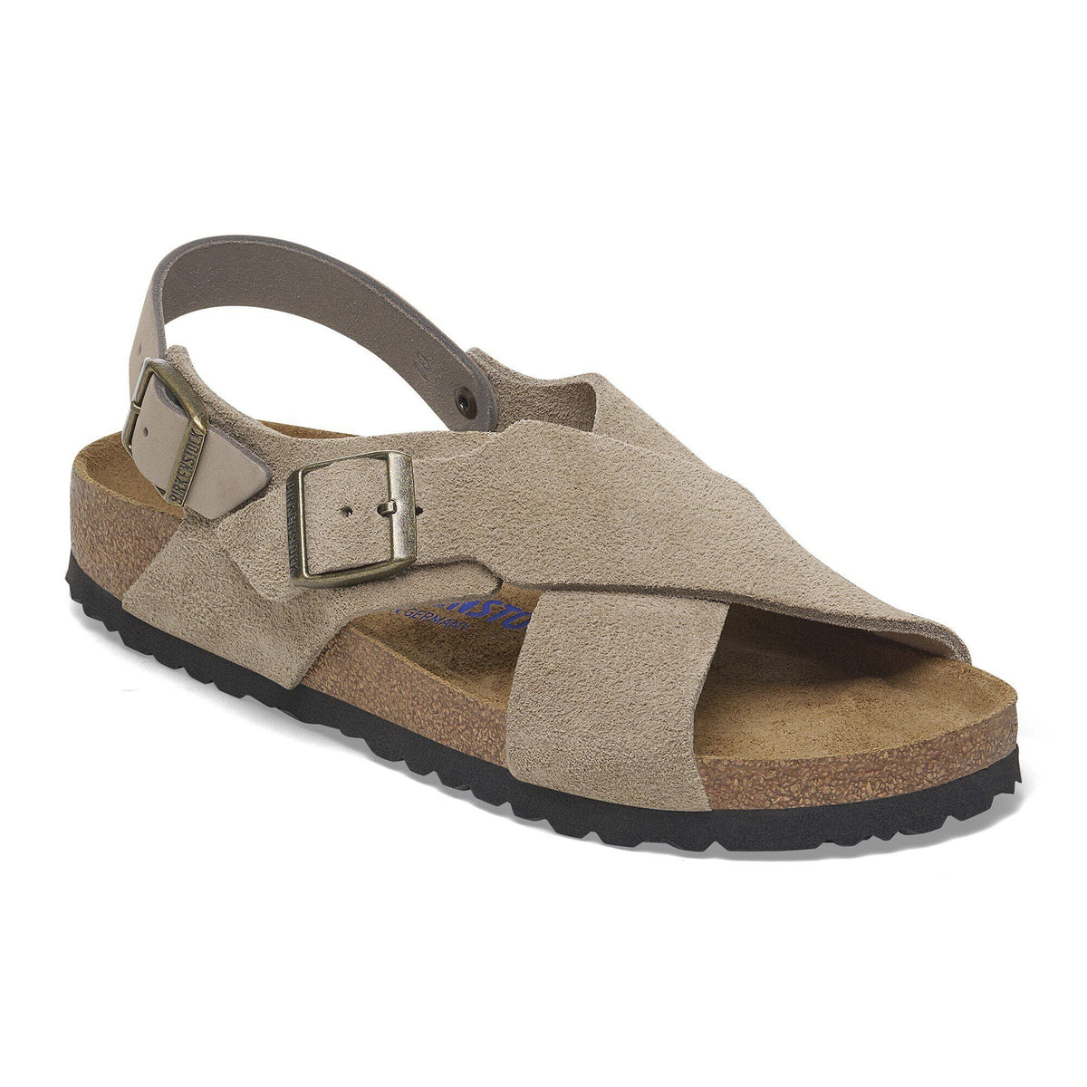 Tulum Soft Footbed Suede Nubuck in Color Taupe | Birkenstock