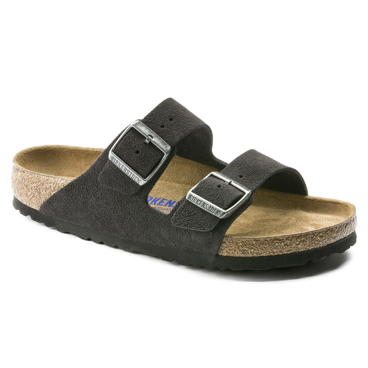 Arizona Soft Footbed Suede Leather in Color Velvet Gray | Birkenstock