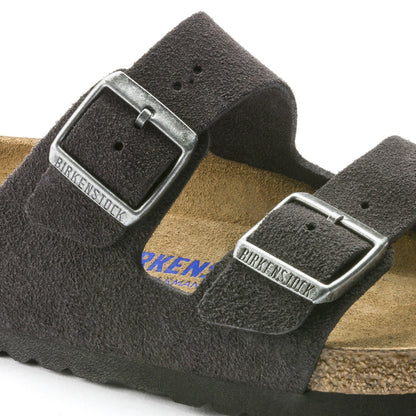 Arizona Soft Footbed Suede Leather in Color Velvet Gray | Birkenstock