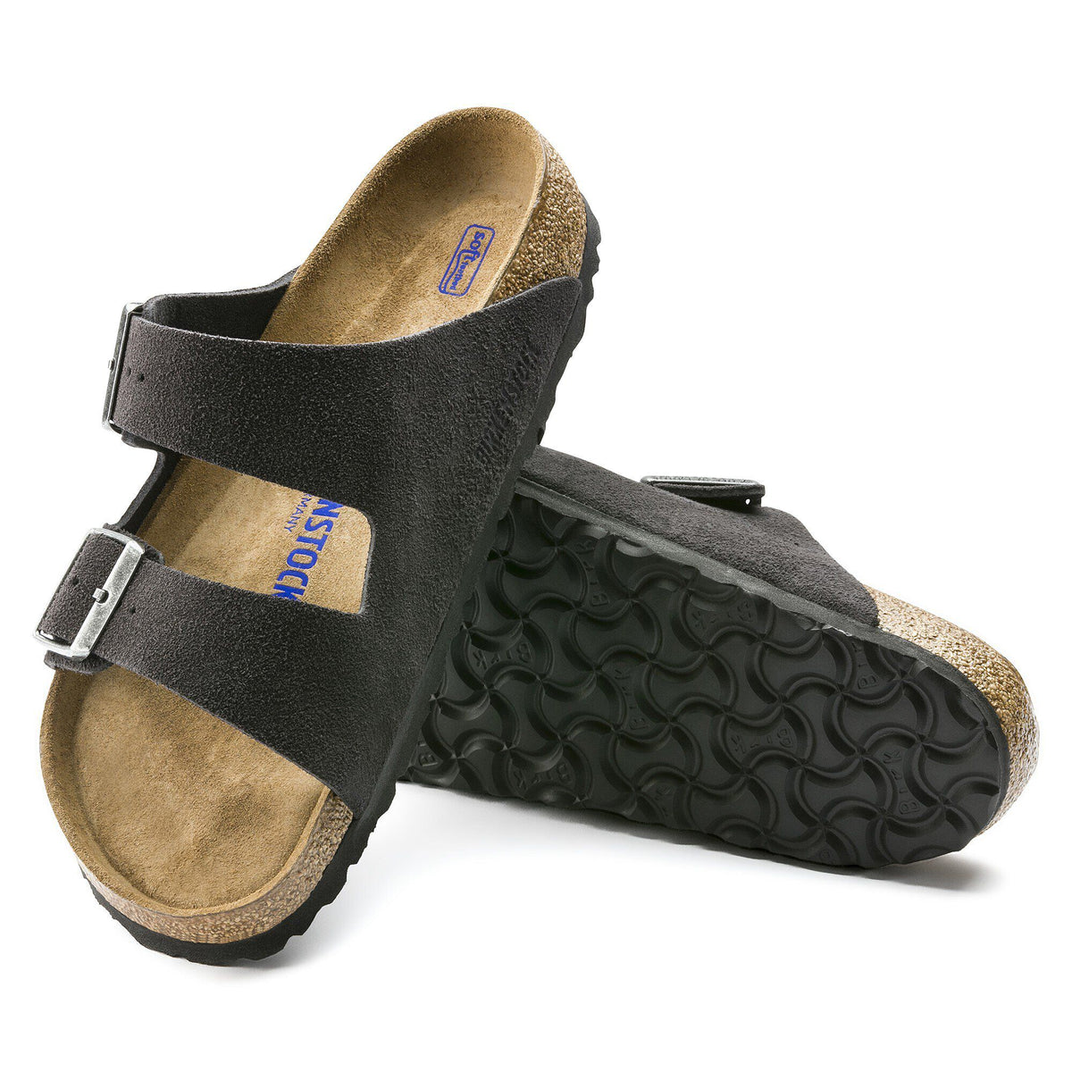 Arizona Soft Footbed Suede Leather in Color Velvet Gray | Birkenstock