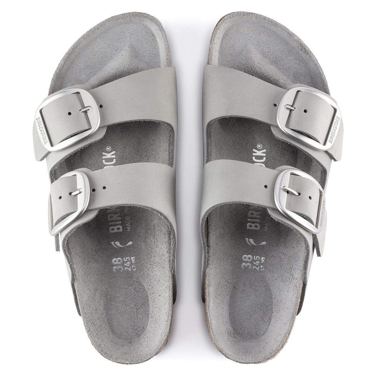 Arizona Big Buckle Nubuck Leather in Color Dove Gray | Birkenstock