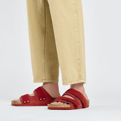 Uji Nubuck-Suede Leather in Color Sienna Red | Birkenstock