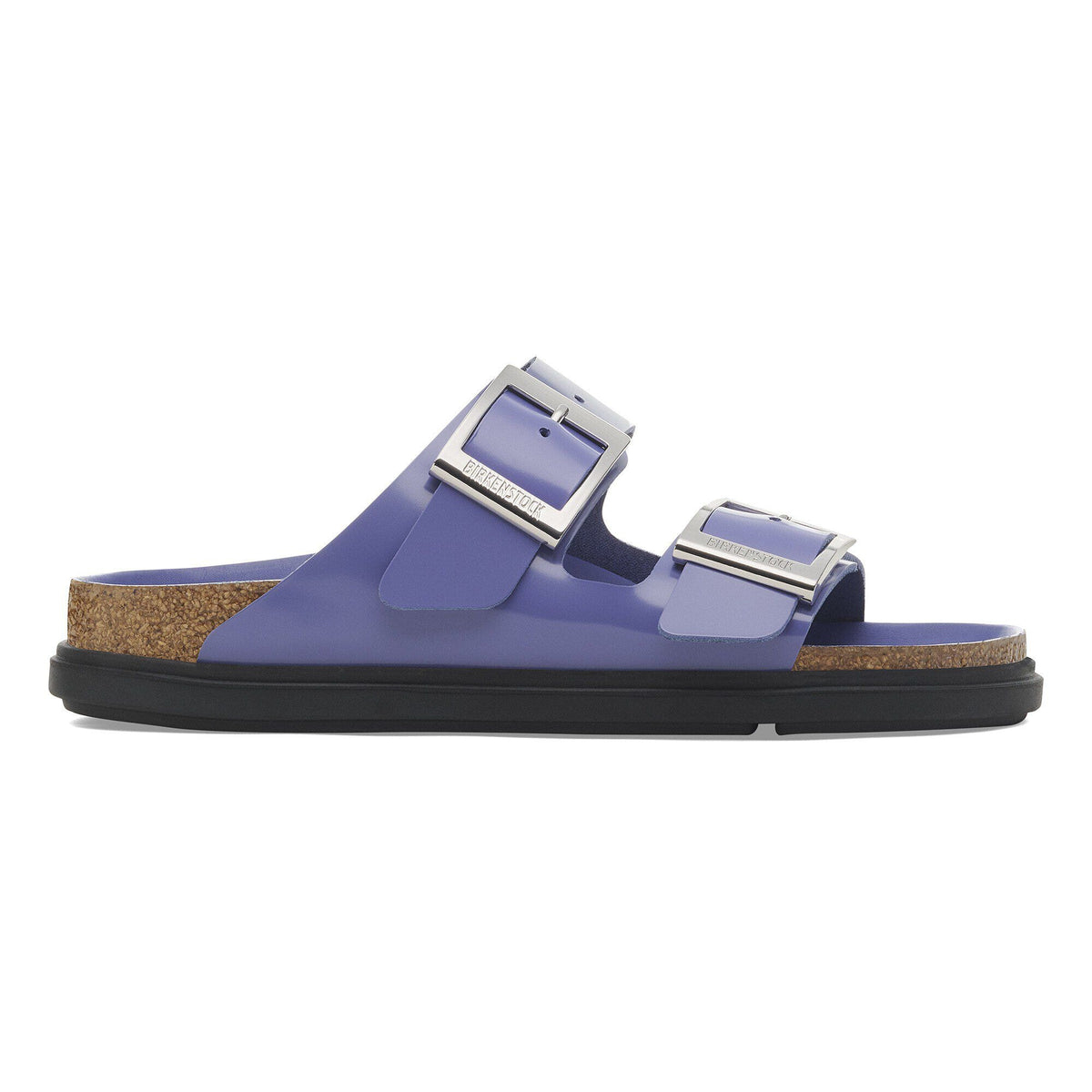 Arizona Droplet Buckle Natural Leather Patent in Color High Shine Purple Dusk | Birkenstock