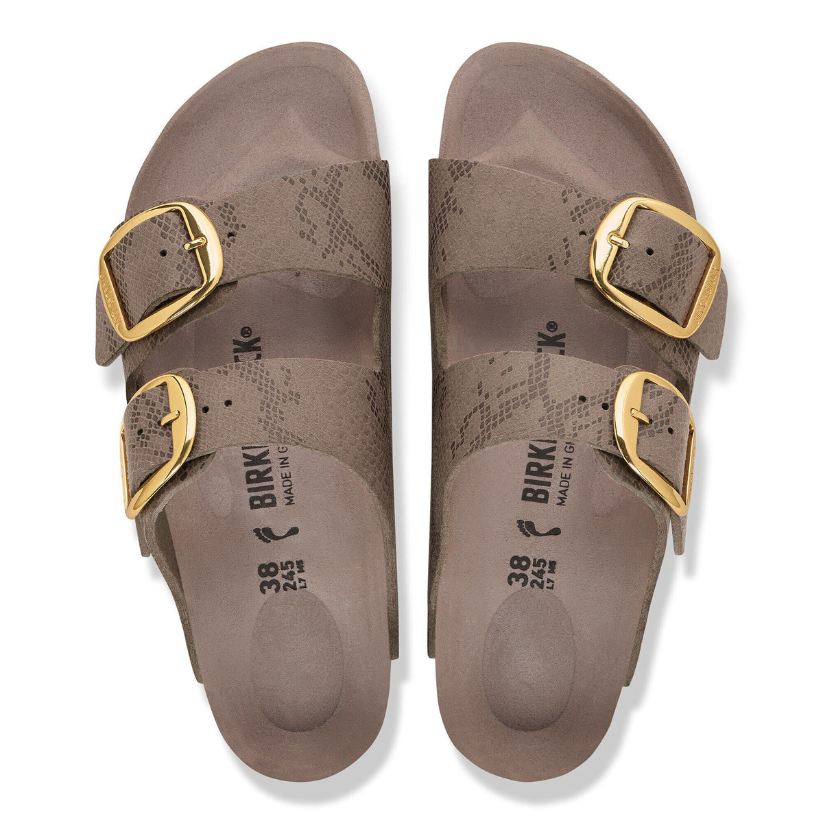 Arizona Big Buckle Synthetics in Color Python Gray Taupe | Birkenstock