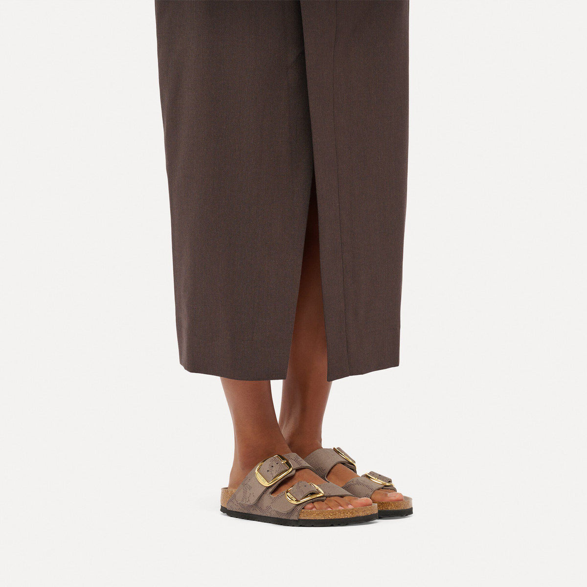 Arizona Big Buckle Synthetics in Color Python Gray Taupe | Birkenstock