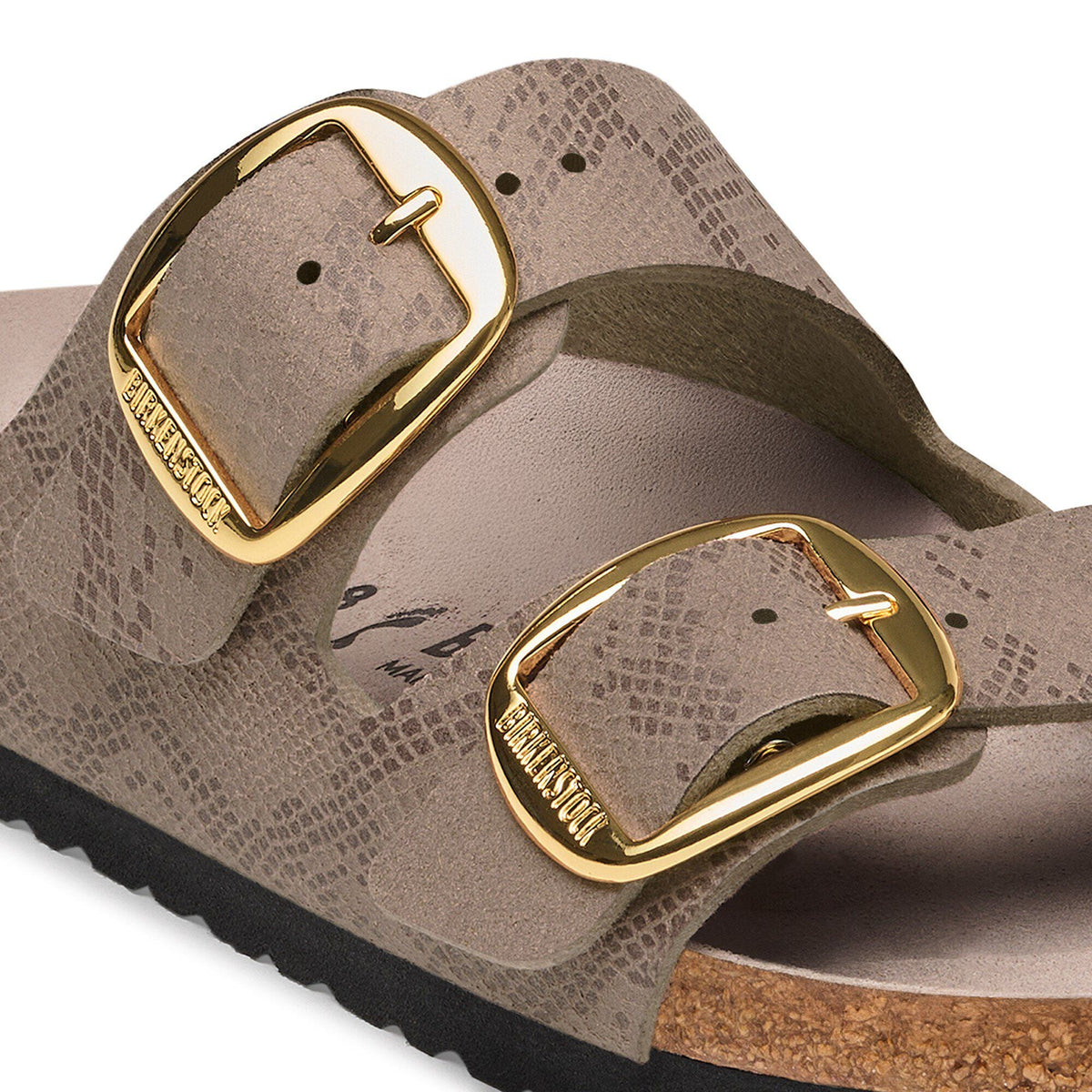 Arizona Big Buckle Synthetics in Color Python Gray Taupe | Birkenstock