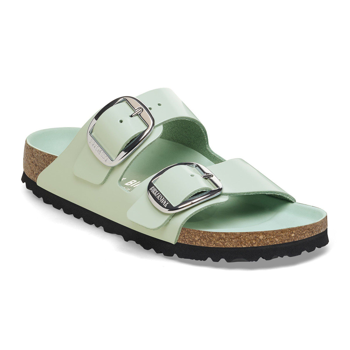 Arizona Big Buckle Natural Leather Patent in Color High Shine Surf Green | Birkenstock