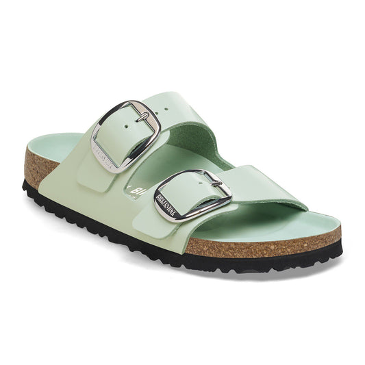 Arizona Big Buckle Natural Leather Patent in Color High Shine Surf Green | Birkenstock