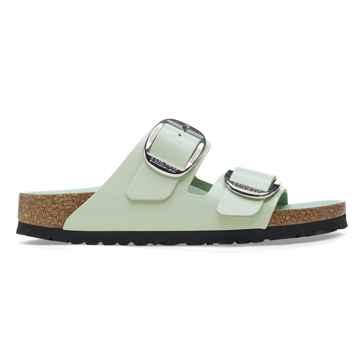 Arizona Big Buckle Natural Leather Patent in Color High Shine Surf Green | Birkenstock