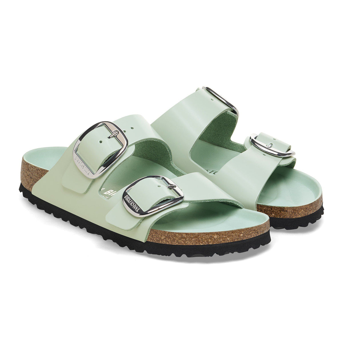Arizona Big Buckle Natural Leather Patent in Color High Shine Surf Green | Birkenstock
