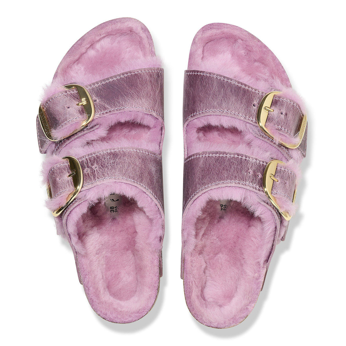 Arizona Big Buckle Shearling Oiled Leather in Color Lavender | Birkenstock