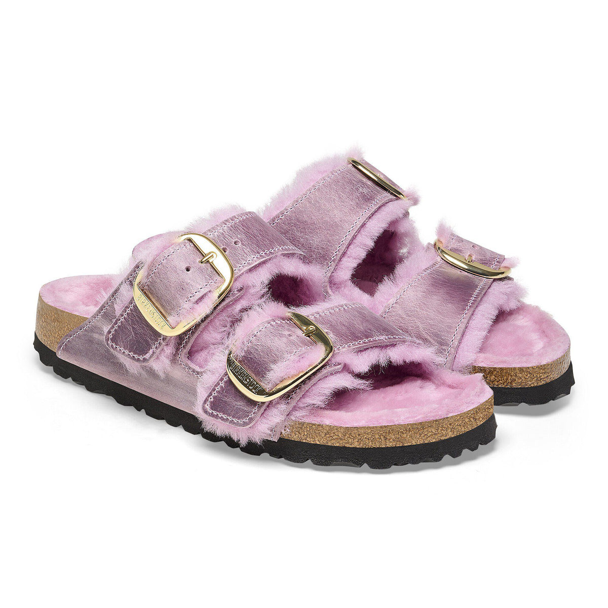 Arizona Big Buckle Shearling Oiled Leather in Color Lavender | Birkenstock