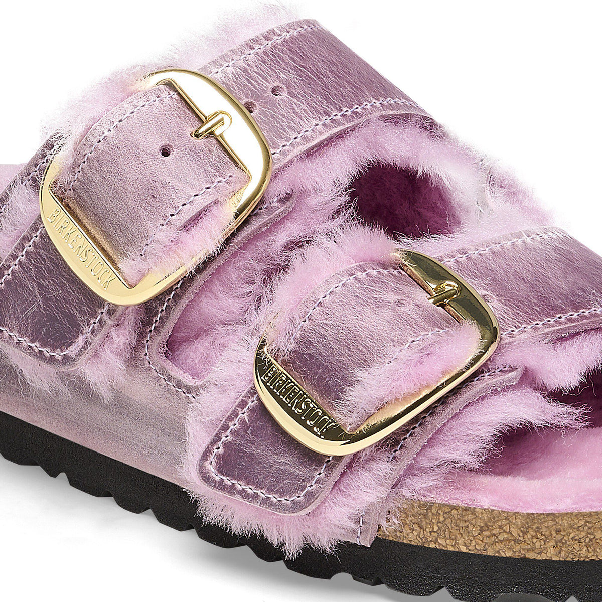 Arizona Big Buckle Shearling Oiled Leather in Color Lavender | Birkenstock