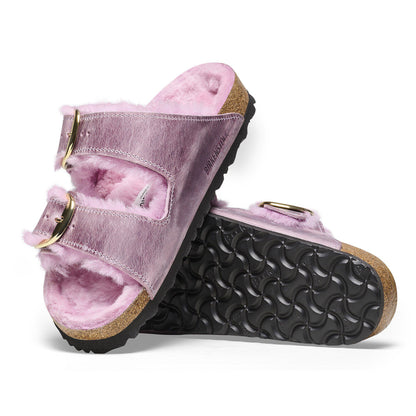 Arizona Big Buckle Shearling Oiled Leather in Color Lavender | Birkenstock