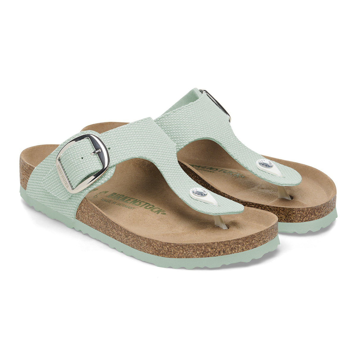 Gizeh Vegan Big Buckle Textile in Color Canvas Surf Green | Birkenstock
