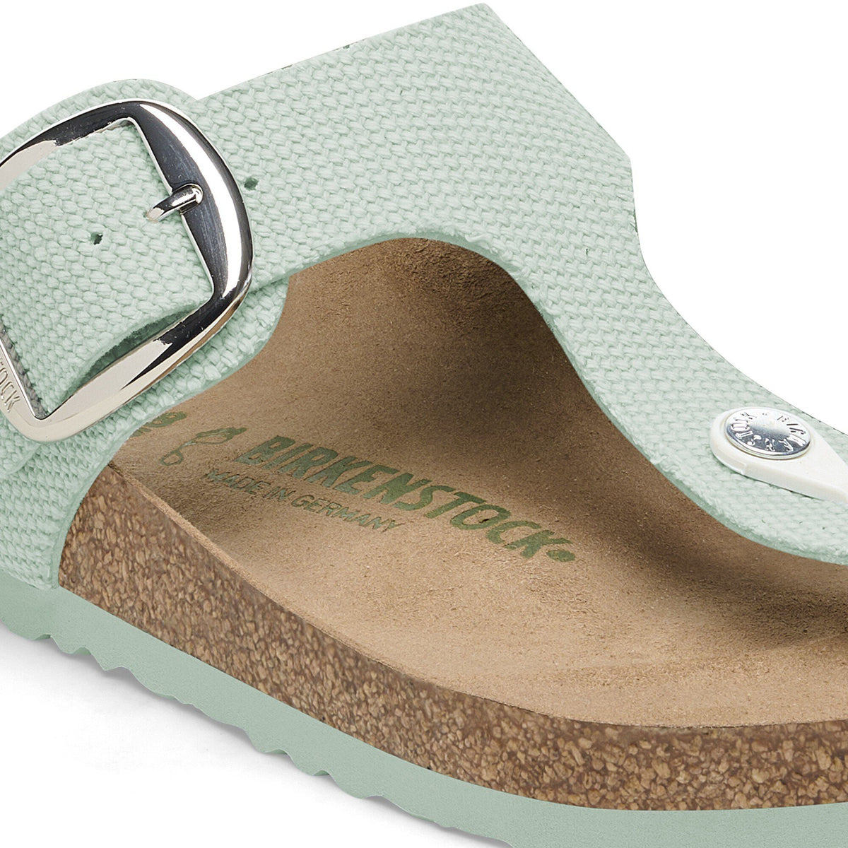 Gizeh Vegan Big Buckle Textile in Color Canvas Surf Green | Birkenstock