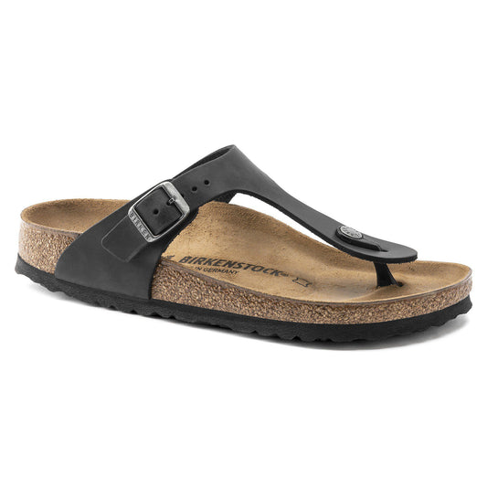 Gizeh Oiled Leather in Color Black | Birkenstock