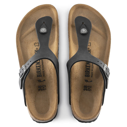 Gizeh Oiled Leather in Color Black | Birkenstock