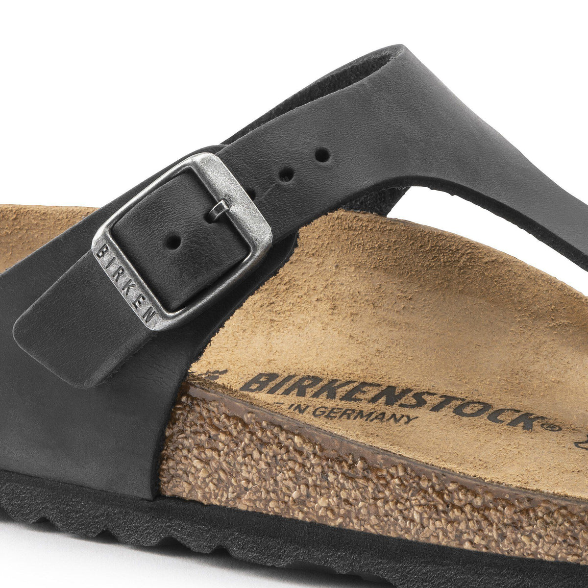 Gizeh Oiled Leather in Color Black | Birkenstock