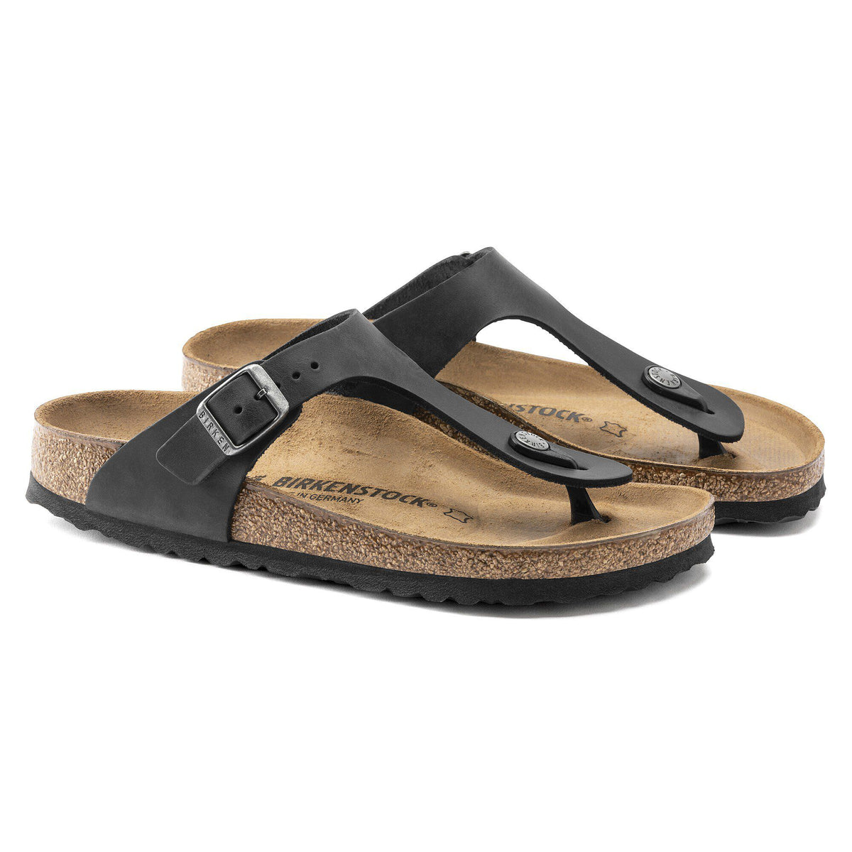 Gizeh Oiled Leather in Color Black | Birkenstock