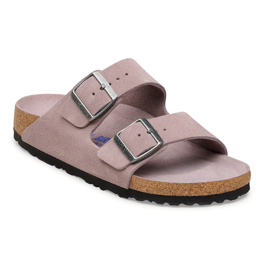 Arizona Soft Footbed Suede Leather in Color Faded Purple Tonal | Birkenstock