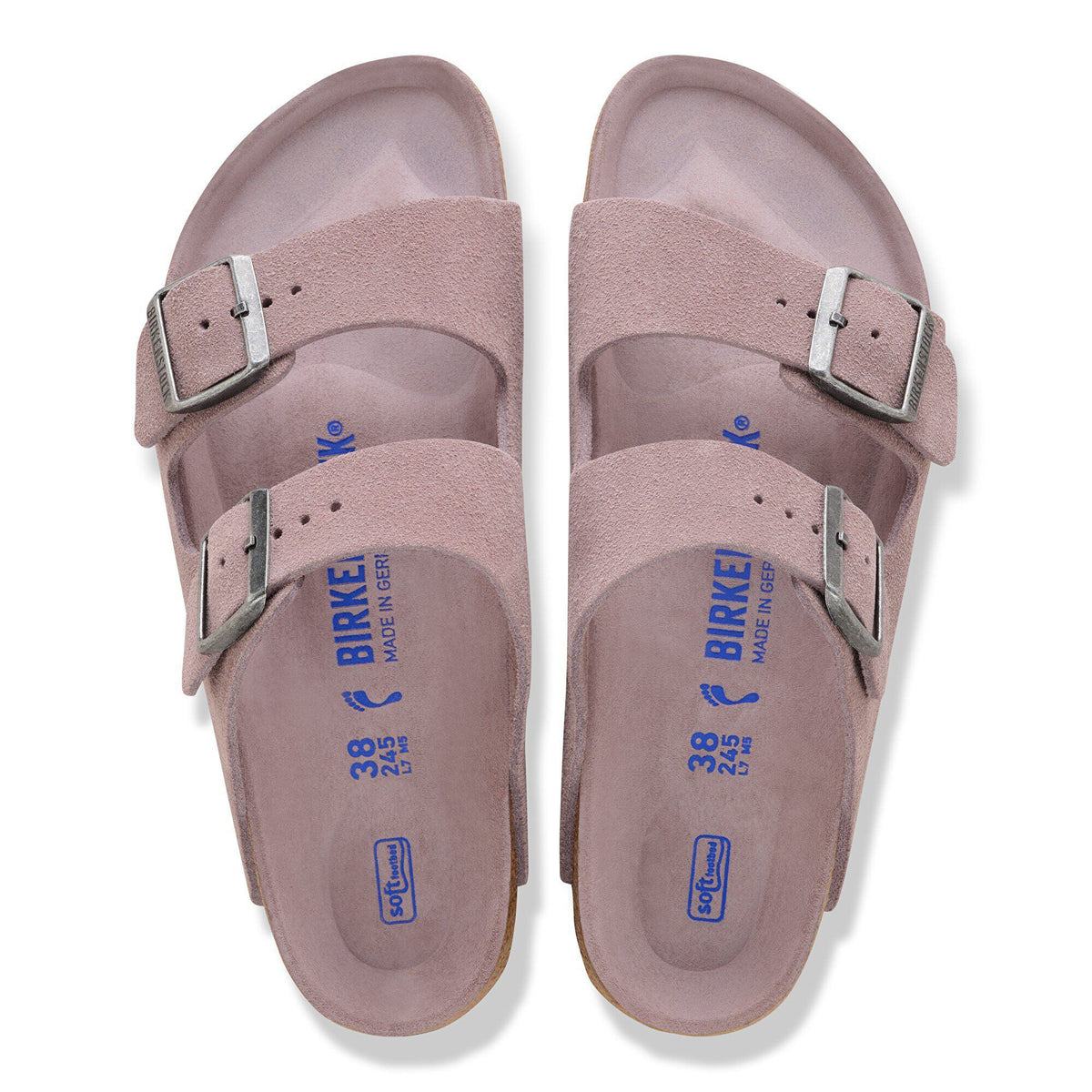 Arizona Soft Footbed Suede Leather in Color Faded Purple Tonal | Birkenstock