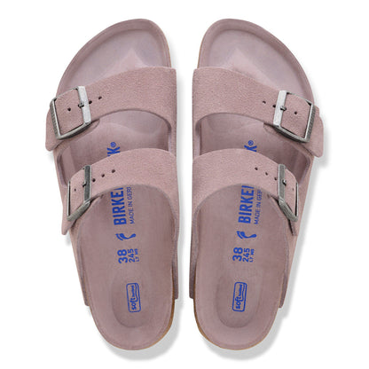 Arizona Soft Footbed Suede Leather in Color Faded Purple Tonal | Birkenstock