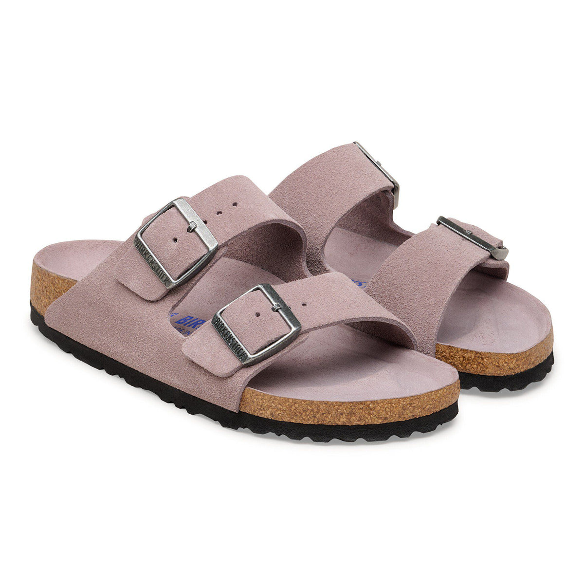 Arizona Soft Footbed Suede Leather in Color Faded Purple Tonal | Birkenstock
