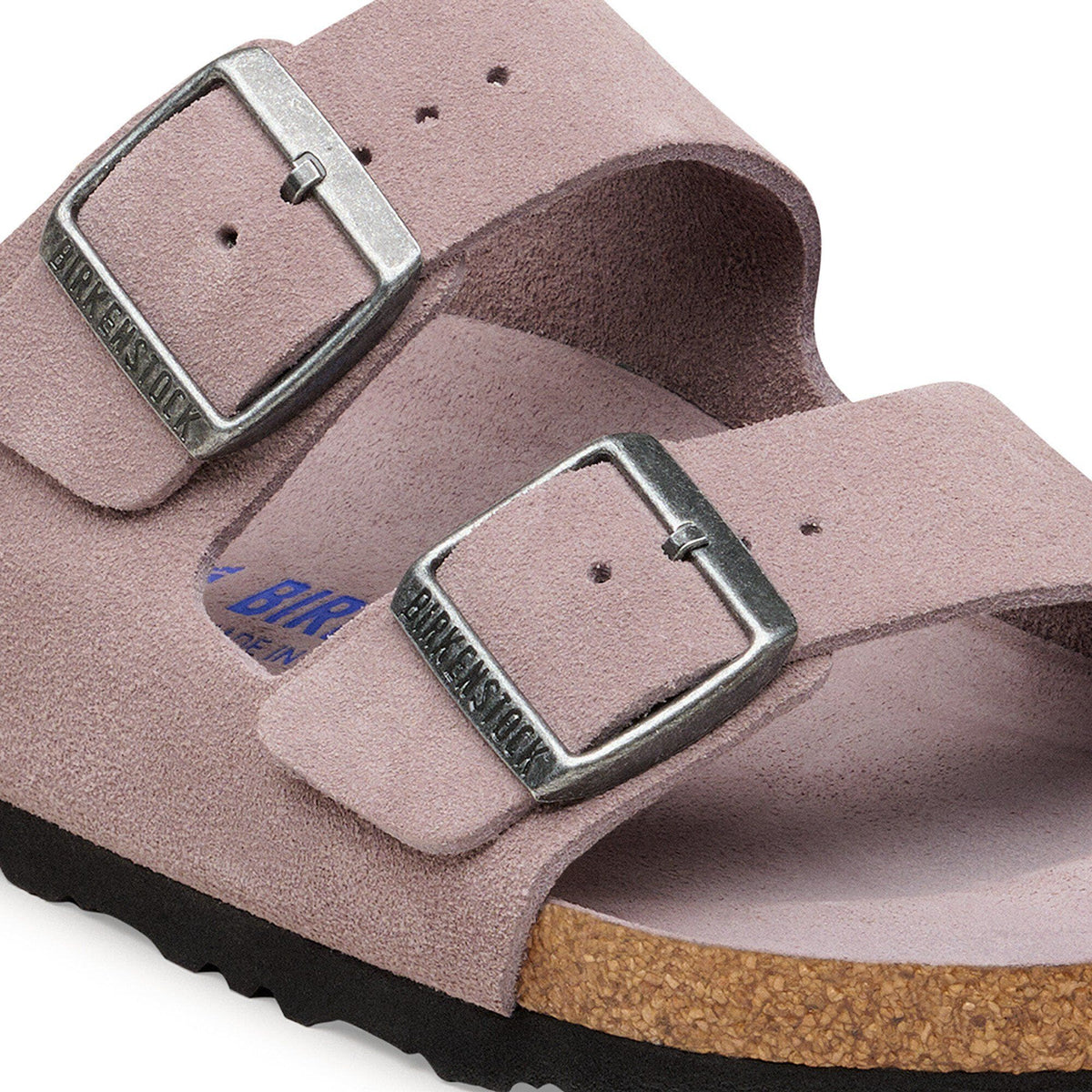 Arizona Soft Footbed Suede Leather in Color Faded Purple Tonal | Birkenstock