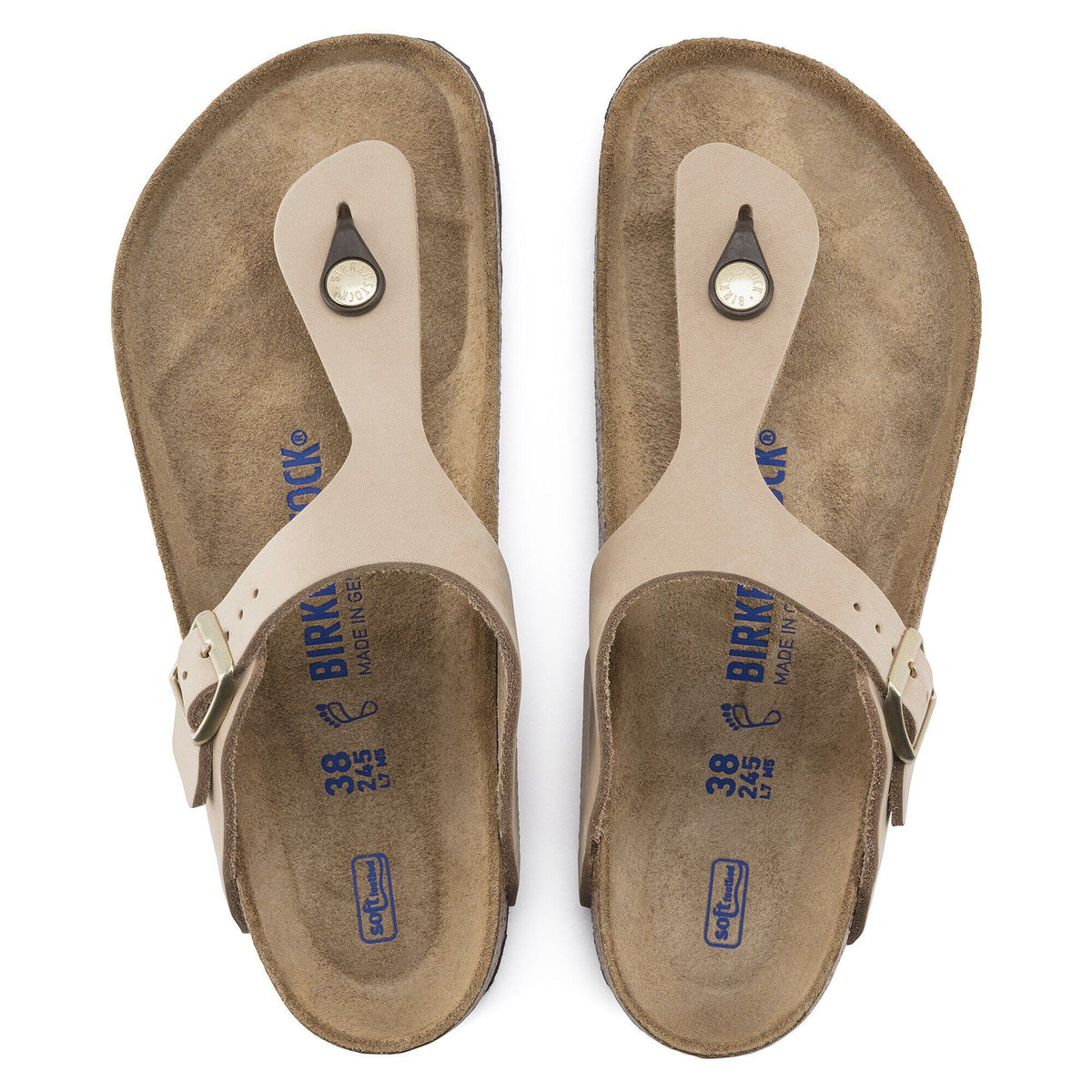 Gizeh Soft Footbed Nubuck Leather in Color Sandcastle | Birkenstock