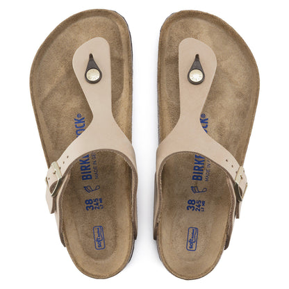 Gizeh Soft Footbed Nubuck Leather in Color Sandcastle | Birkenstock