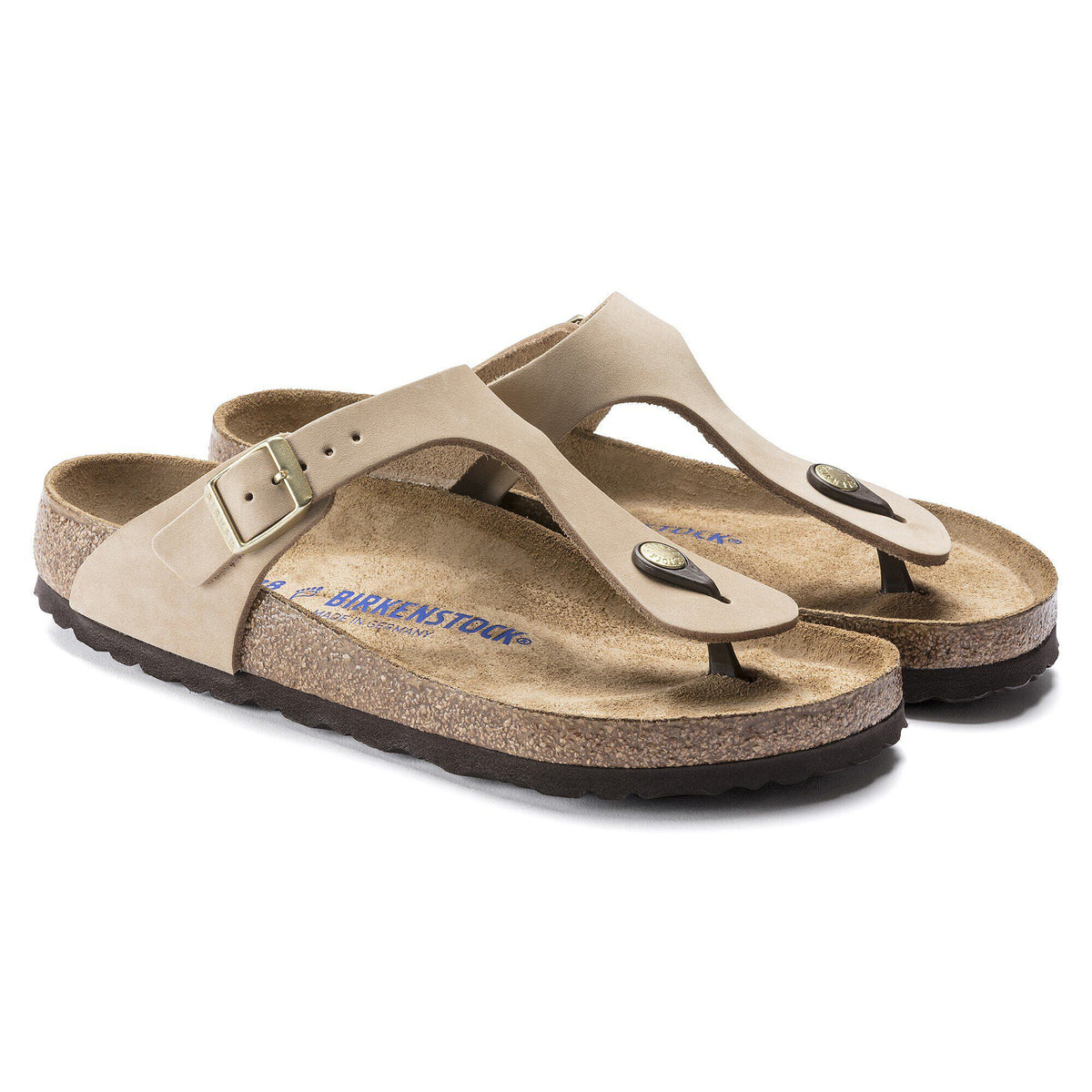 Gizeh Soft Footbed Nubuck Leather in Color Sandcastle | Birkenstock