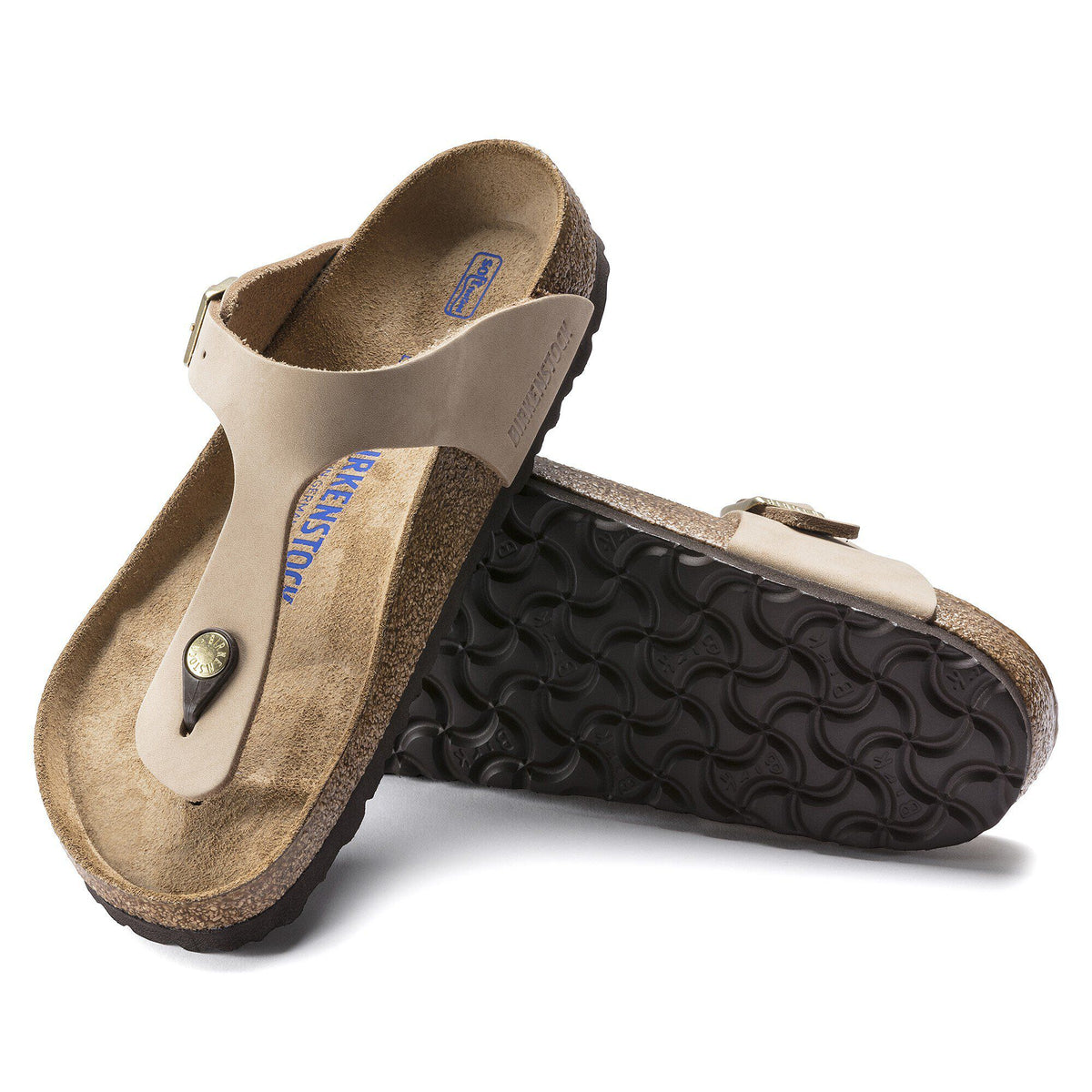 Gizeh Soft Footbed Nubuck Leather in Color Sandcastle | Birkenstock