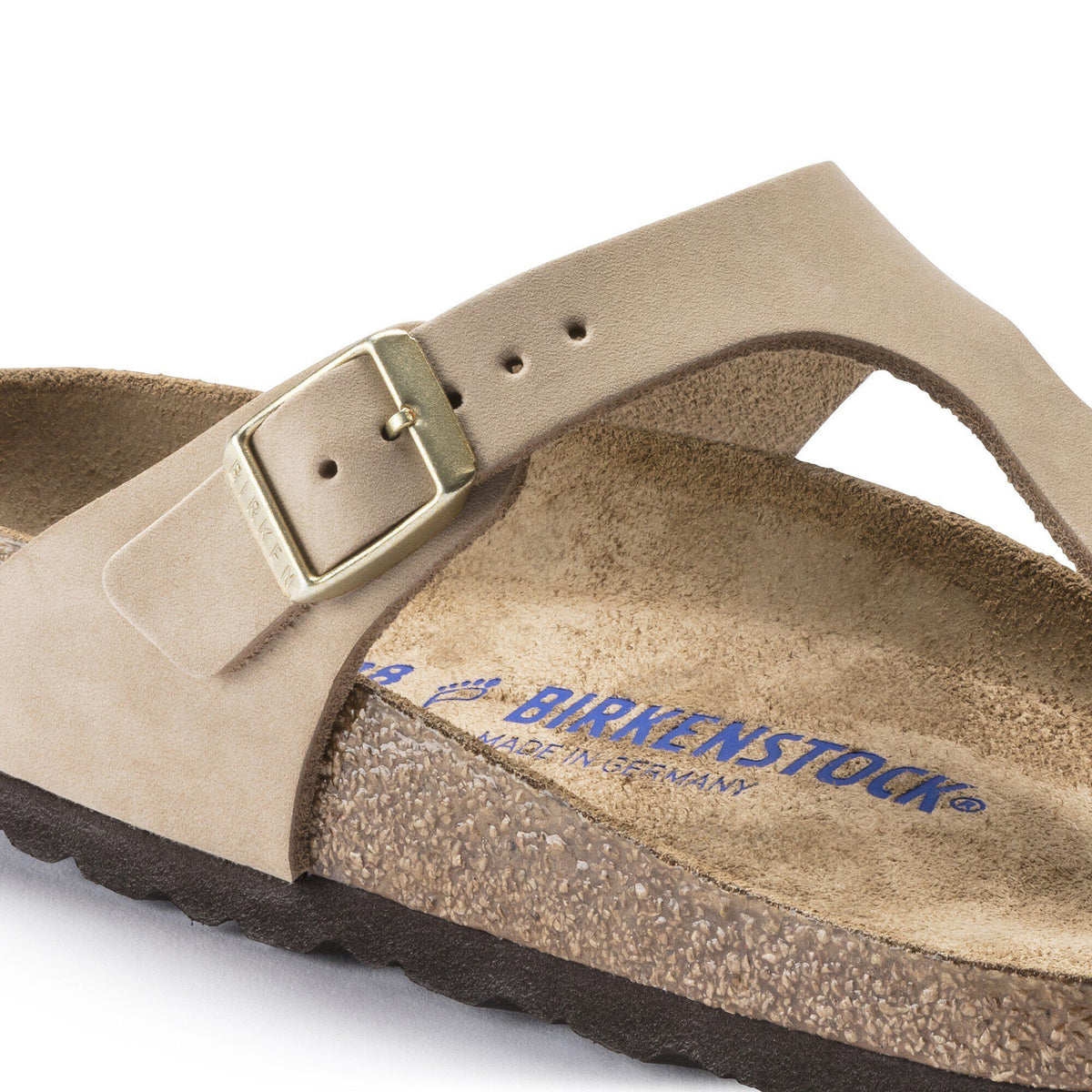 Gizeh Soft Footbed Nubuck Leather in Color Sandcastle | Birkenstock