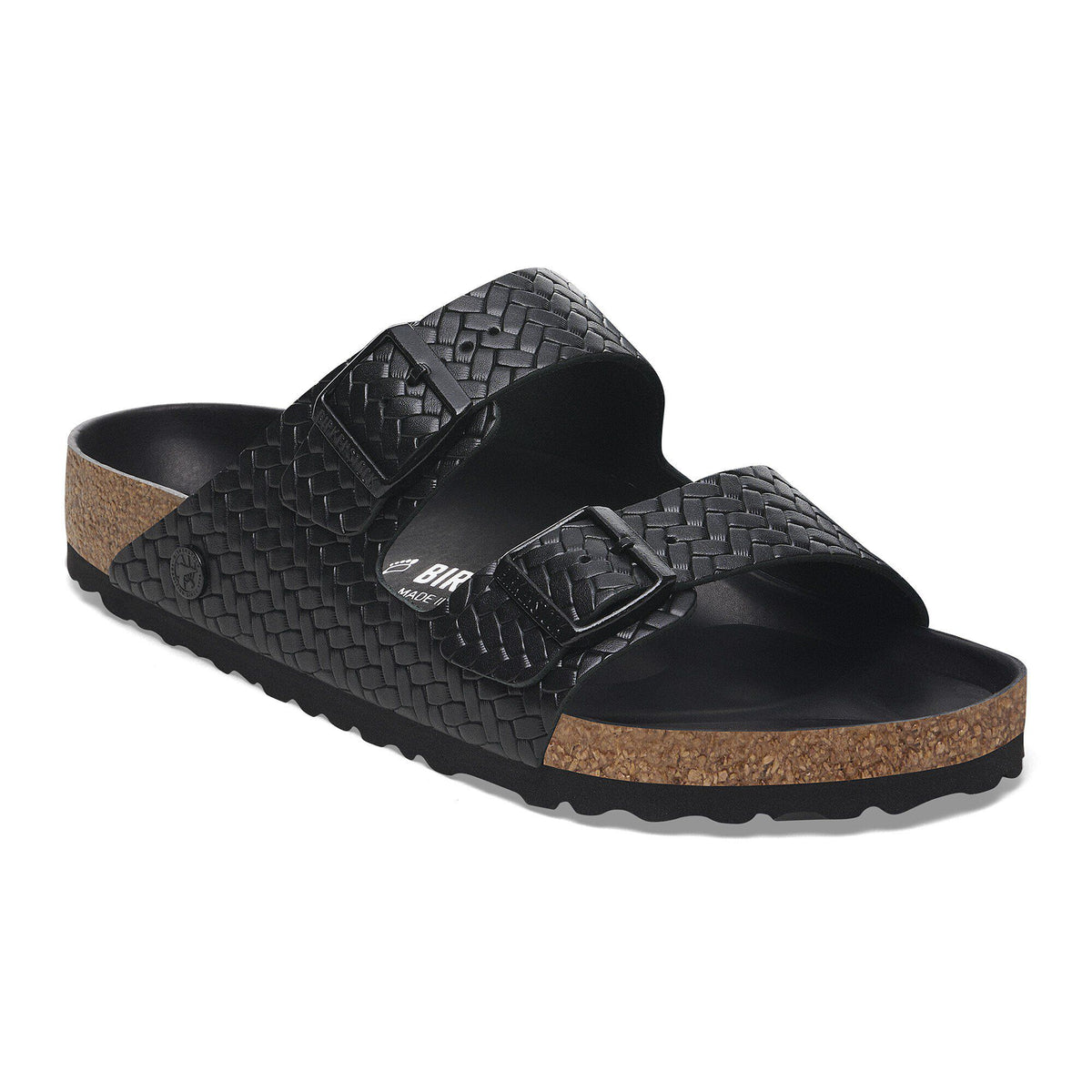 Arizona Leather in Color Woven Embossed Black | Birkenstock