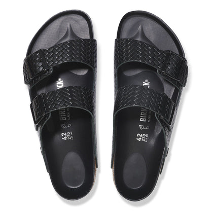 Arizona Leather in Color Woven Embossed Black | Birkenstock