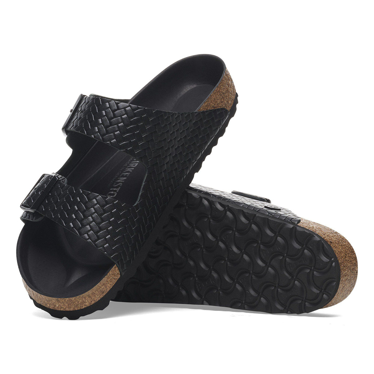 Arizona Leather in Color Woven Embossed Black | Birkenstock