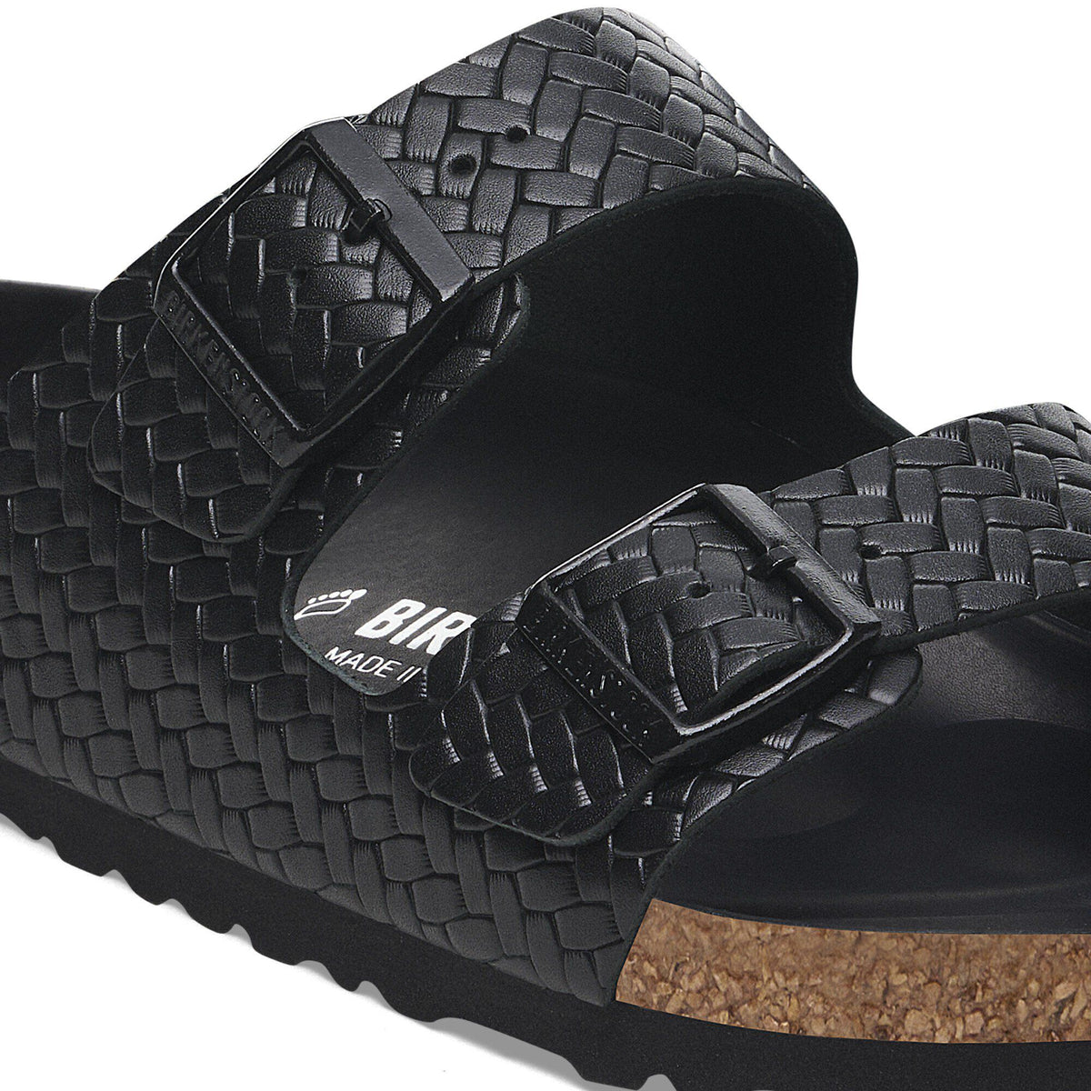 Arizona Leather in Color Woven Embossed Black | Birkenstock