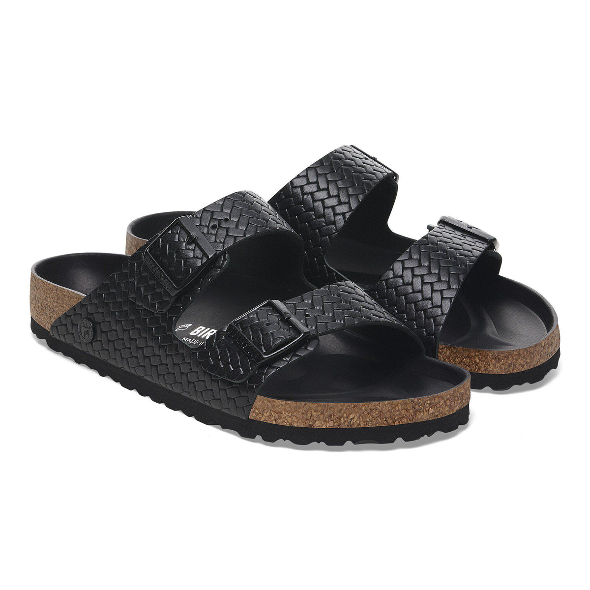 Arizona Leather in Color Woven Embossed Black | Birkenstock