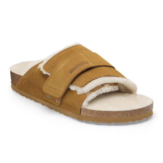 Kyoto Shearling Suede Leather-Shearling in Color Corduroy Cork Brown | Birkenstock